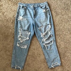 Distressed Light Blue Ripped Women's Jeans
